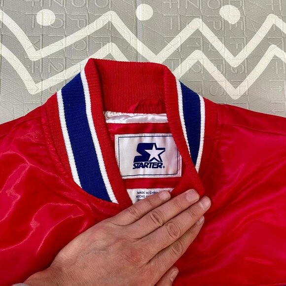 Vintage retro starter New york Ny rangers varsity letterman bomber hockey jacket - Picture 4 of 10